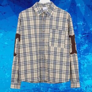 Burberry Tan and Black V-Neck Sweater